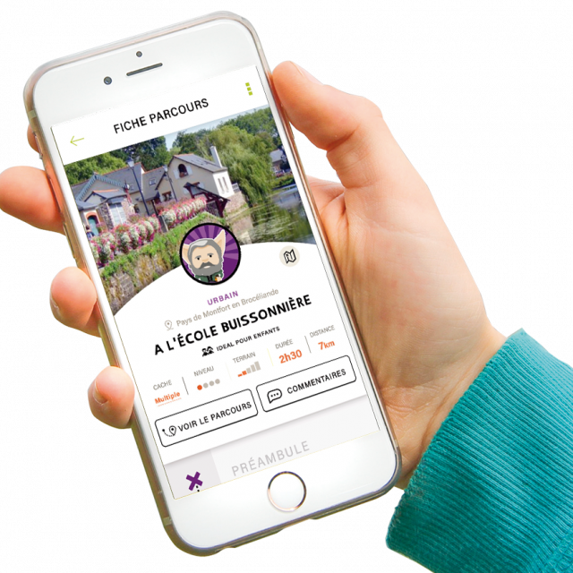L’application de géocaching Trésors de Haute Bretagne sur smartphone