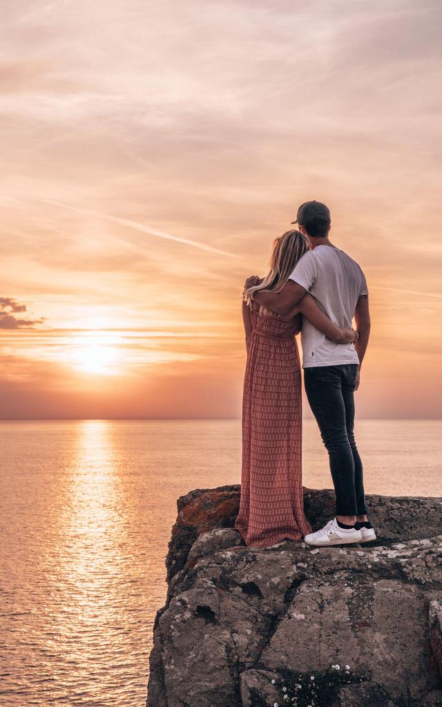 Coucher de soleil sur la pointe du Grouin à Cancale