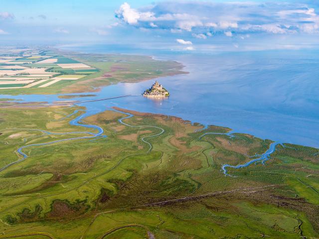 Baie du Mont-Saint-Michel depuis un ULM