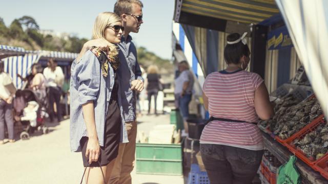 Marché aux huîtres à Cancale