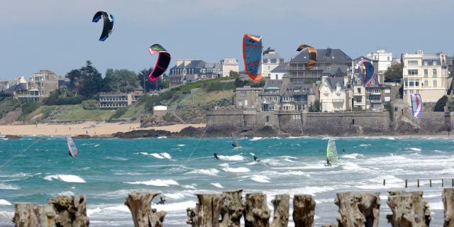 Kitesurf à Paramé, Saint-Malo